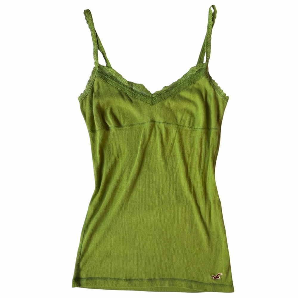 Vintage Hollister Green Babydoll Layering Cami with Lace trim